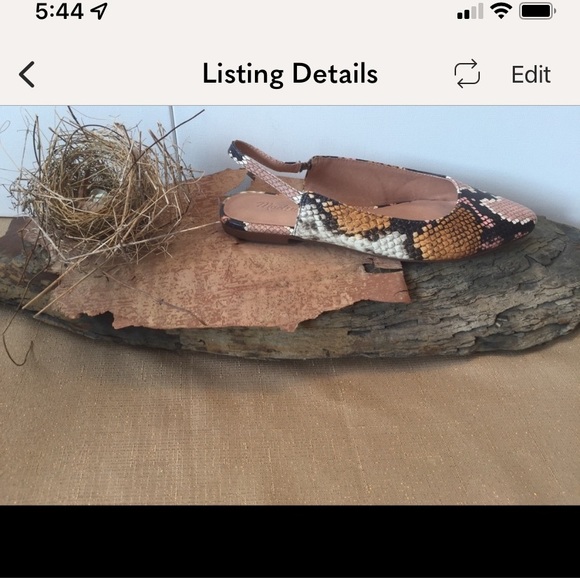 Madewell Margot Snake Pattern Slingback Flat - 6 - Picture 8 of 8